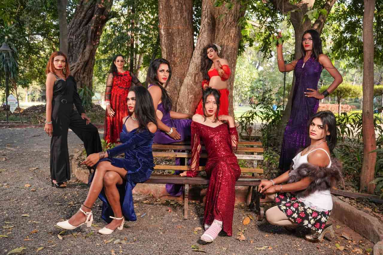 Participants of 'Trans Elegance of India 2022' during a photoshoot